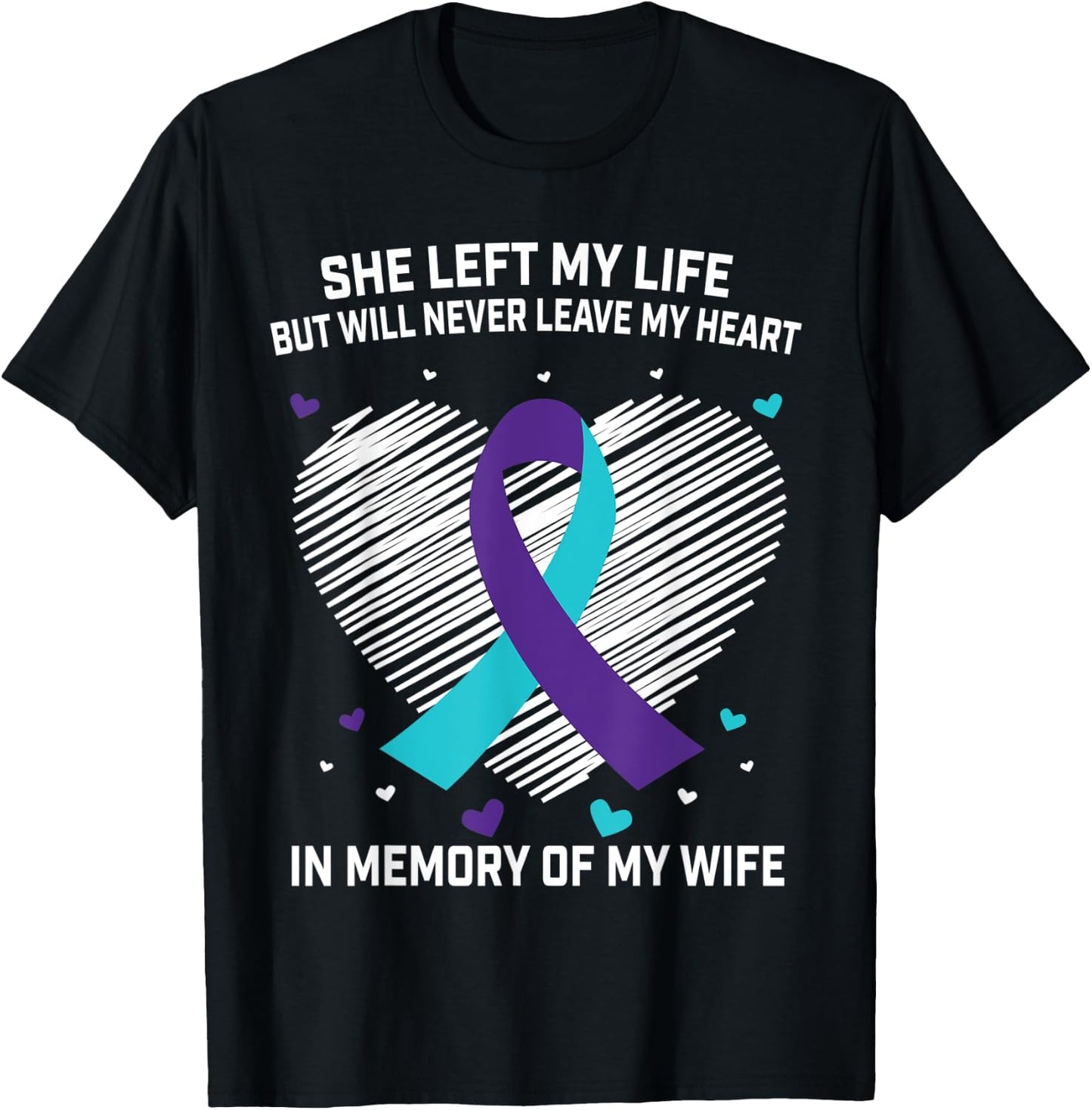 In Memory of Wife Suicide Awareness Prevention Men Husband T-Shirt - T-Shirt | Black