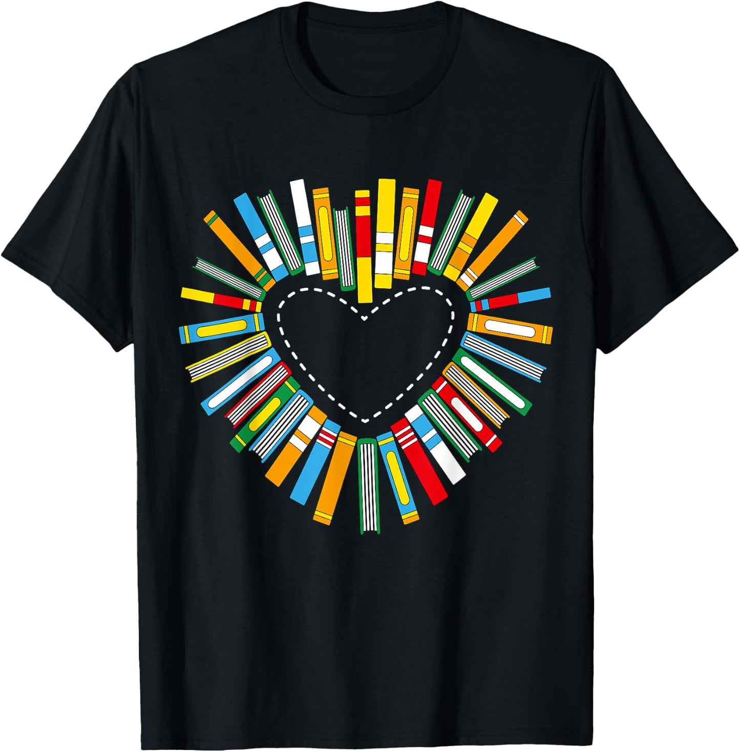 Book Heart Books Love Reading Reading Rat Librarian T-Shirt - T-Shirt | Black
