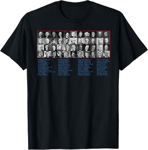 United States Of America Presidents from Washington to Trump T-Shirt - T-Shirt | Black