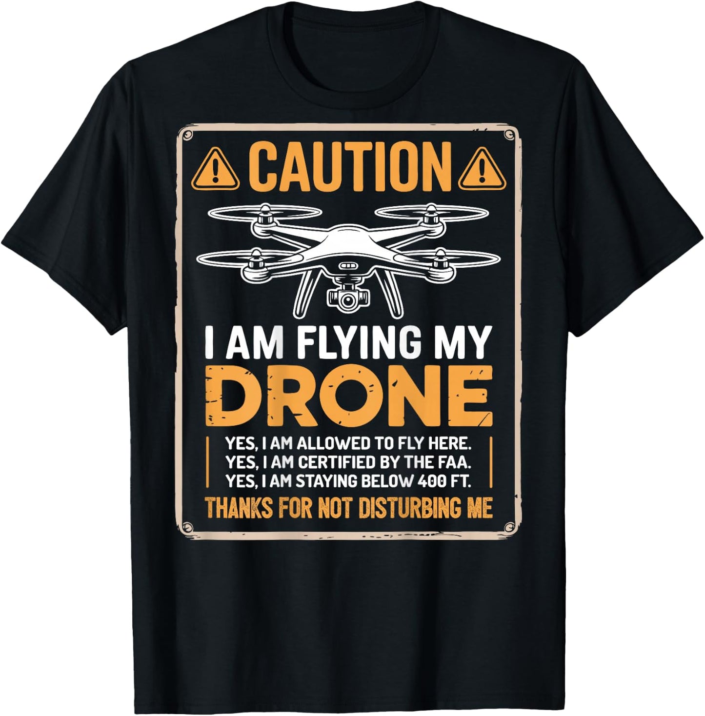 FPV Drone Racer Pilot Do Not Disturb (On Back) T-Shirt - T-Shirt | Black