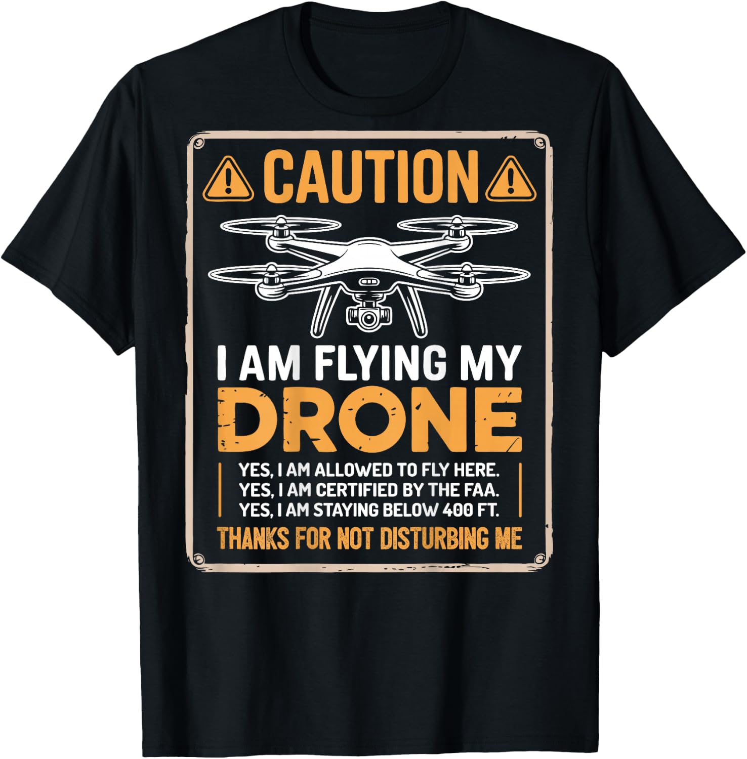 FPV Drone Racer Pilot Do Not Disturb (On Back) T-Shirt - T-Shirt | Black