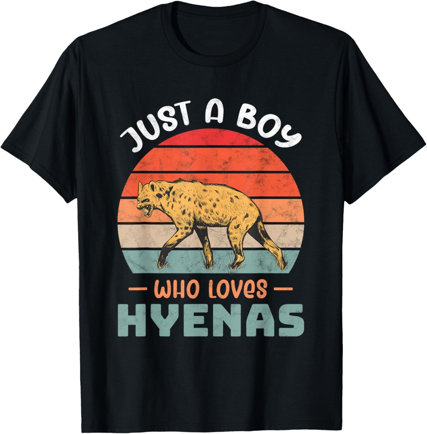 Just a Boy who loves Hyenas Safari animal Hyena T-Shirt - T-Shirt | Black