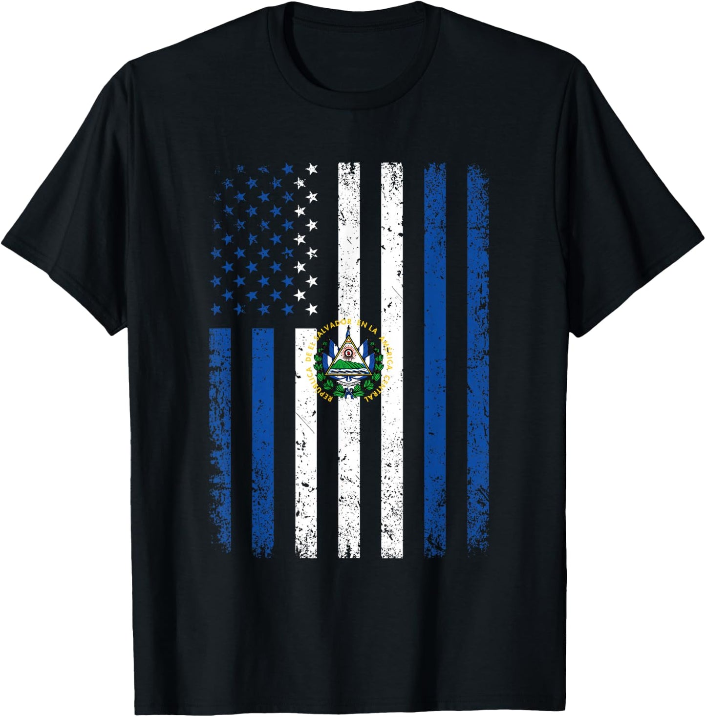 El Salvador Flag 4th of July USA El Salvadorian Flag T-Shirt - T-Shirt | Black