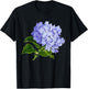 Vintage Purple Hydrangea Flowers Retro Gardener Art T-Shirt - T-Shirt | Black