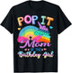 Pop It Mom of the Birthday Girl Fidget Kids Family Matching T-Shirt - T-Shirt | Black