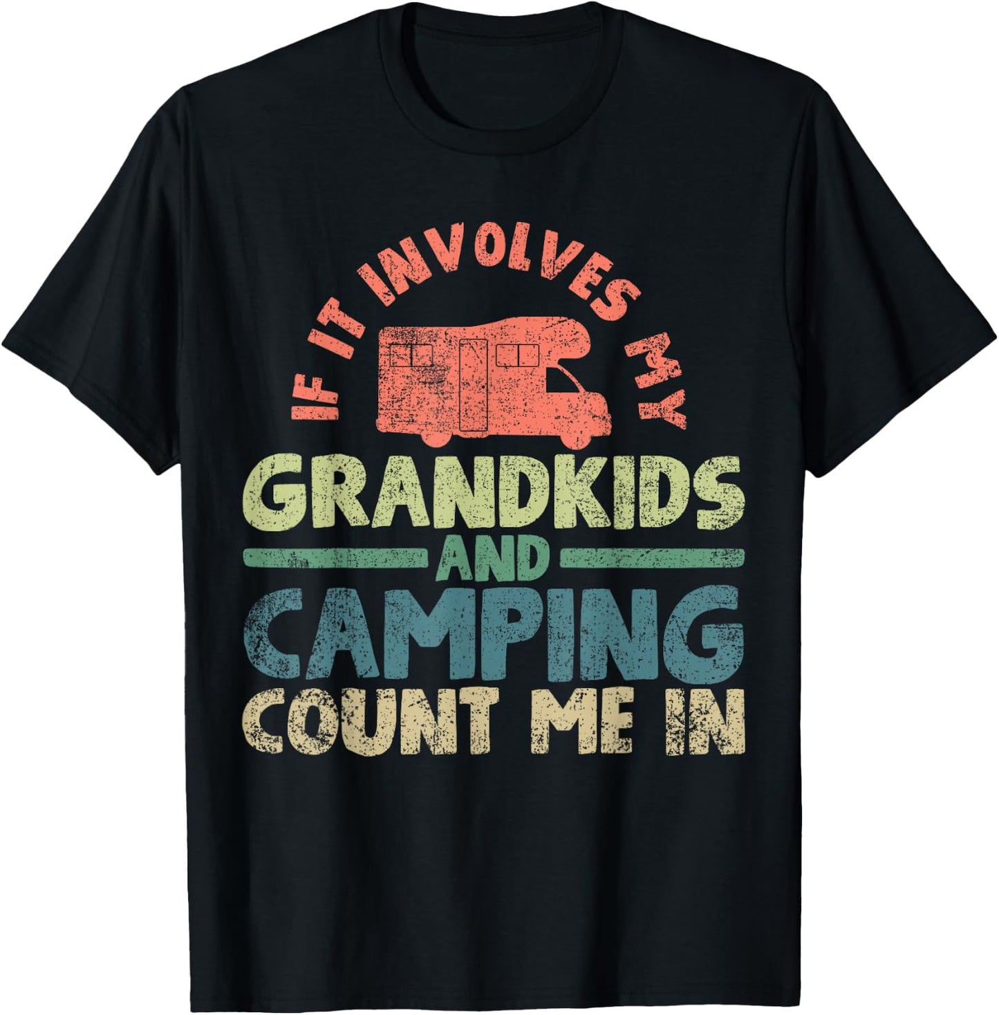 RV Camping Grandma Grandpa Camper T-Shirt - T-Shirt | Black
