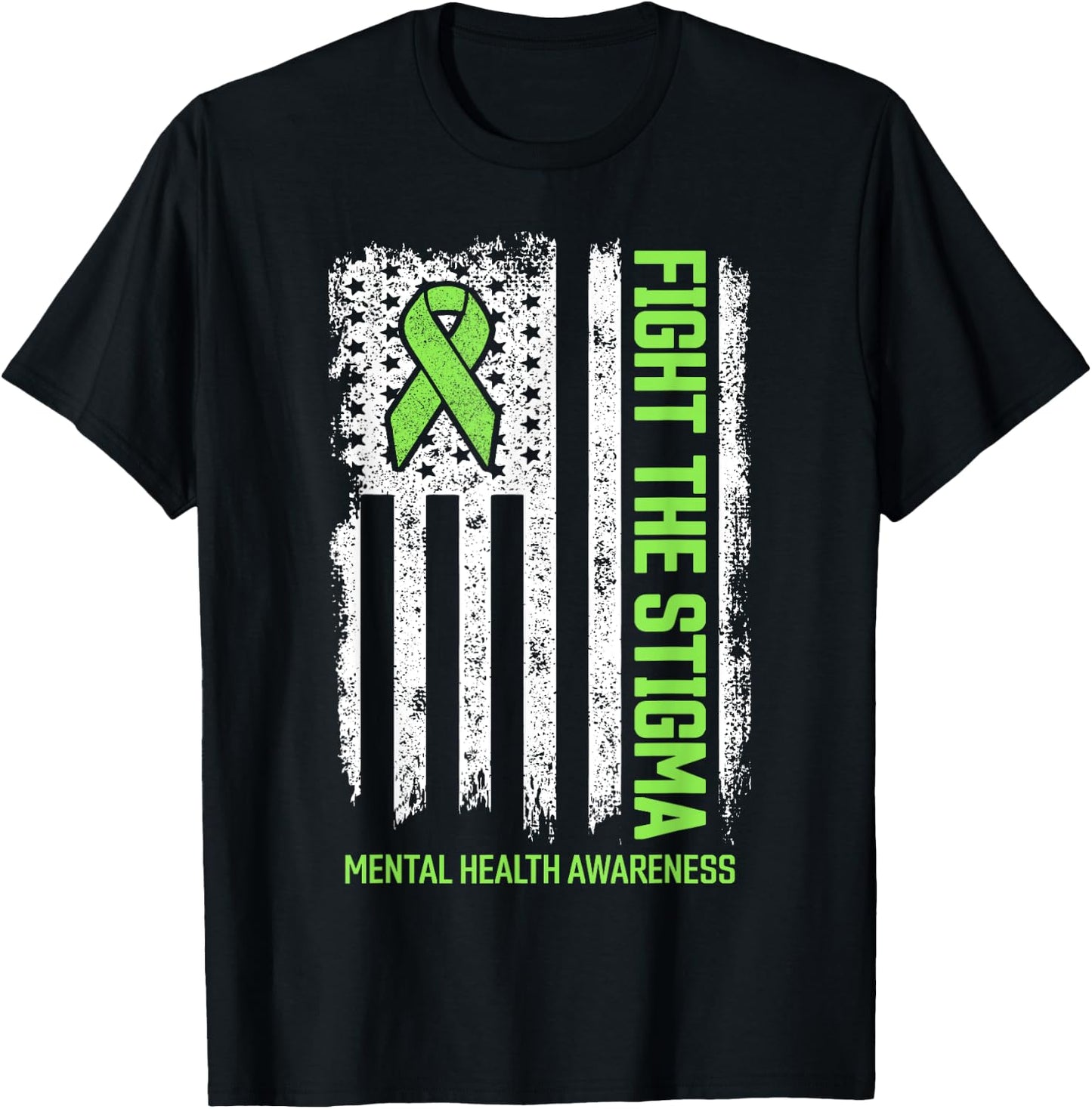 Mental Health Awareness Fight the Stigma Mental Health T-Shirt - T-Shirt | Black