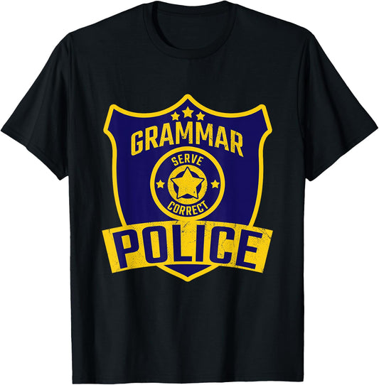 Grammar Police Costume T-Shirt - T-Shirt | Black
