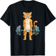 Cute Cat Powerlifting Weightlifting Deadlifting Gym Lover T-Shirt - T-Shirt | Black