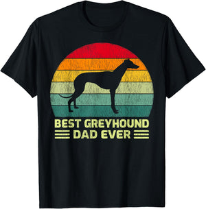 Funny Vintage Best Greyhound Dad Ever Father's Day T-Shirt - T-Shirt | Black