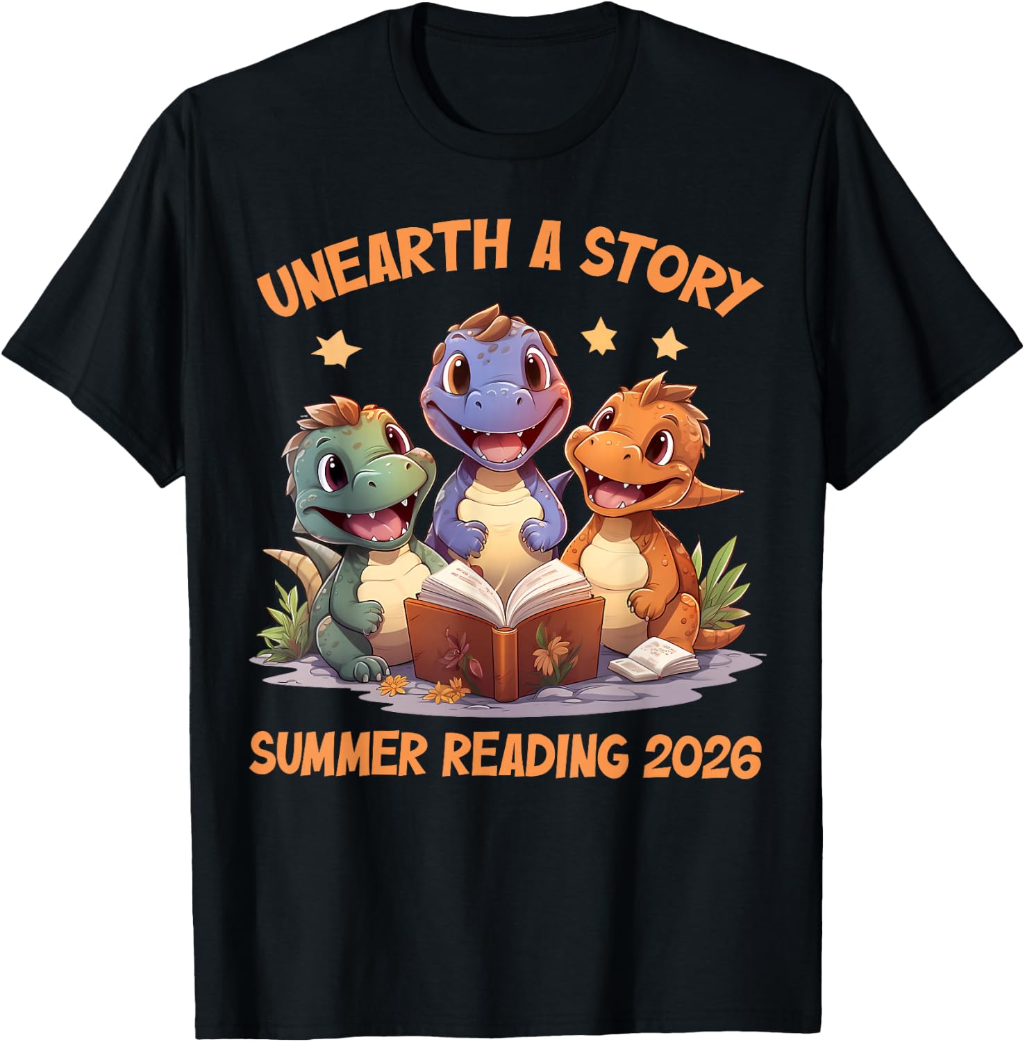 Unearth a Story Summer Reading 2026 Men Women Kids T-Shirt - T-Shirt | Black