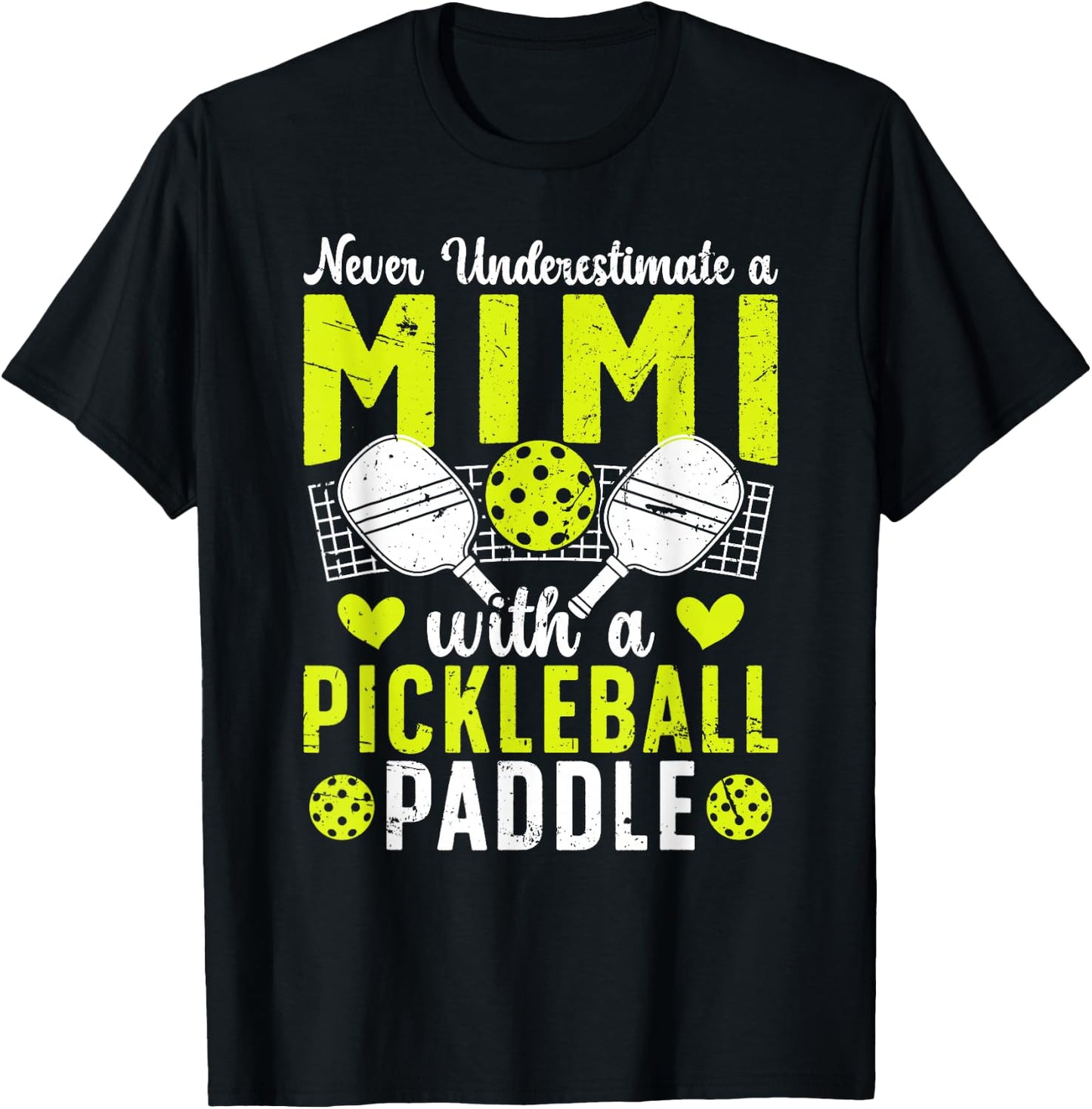 Proud Pickleball Mimi Grandma Mimi Pickleball Player Mimi T-Shirt - T-Shirt | Black