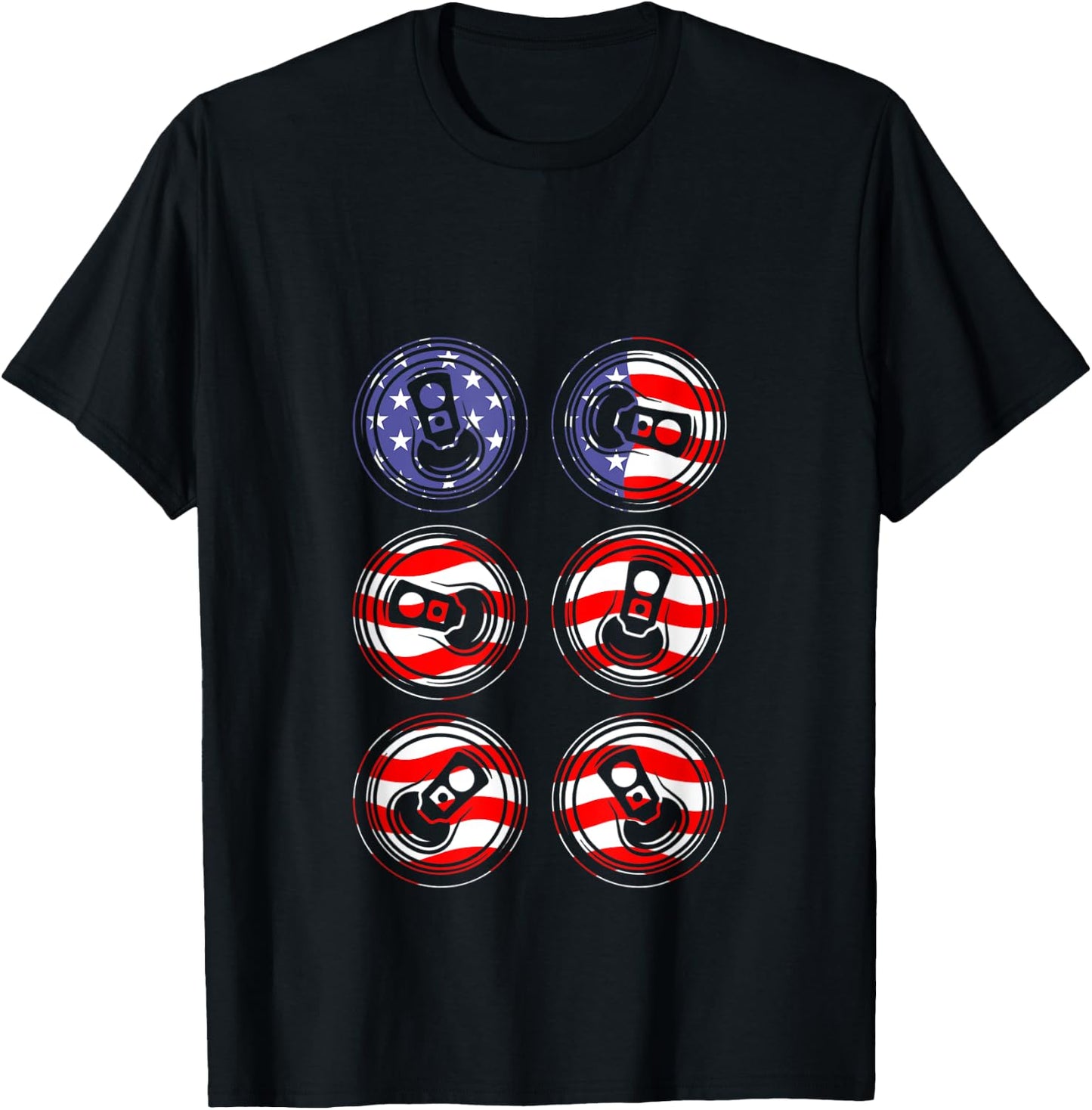 Working On My Six Pack ABS USA Flag Funny Beer T-Shirt - T-Shirt | Black