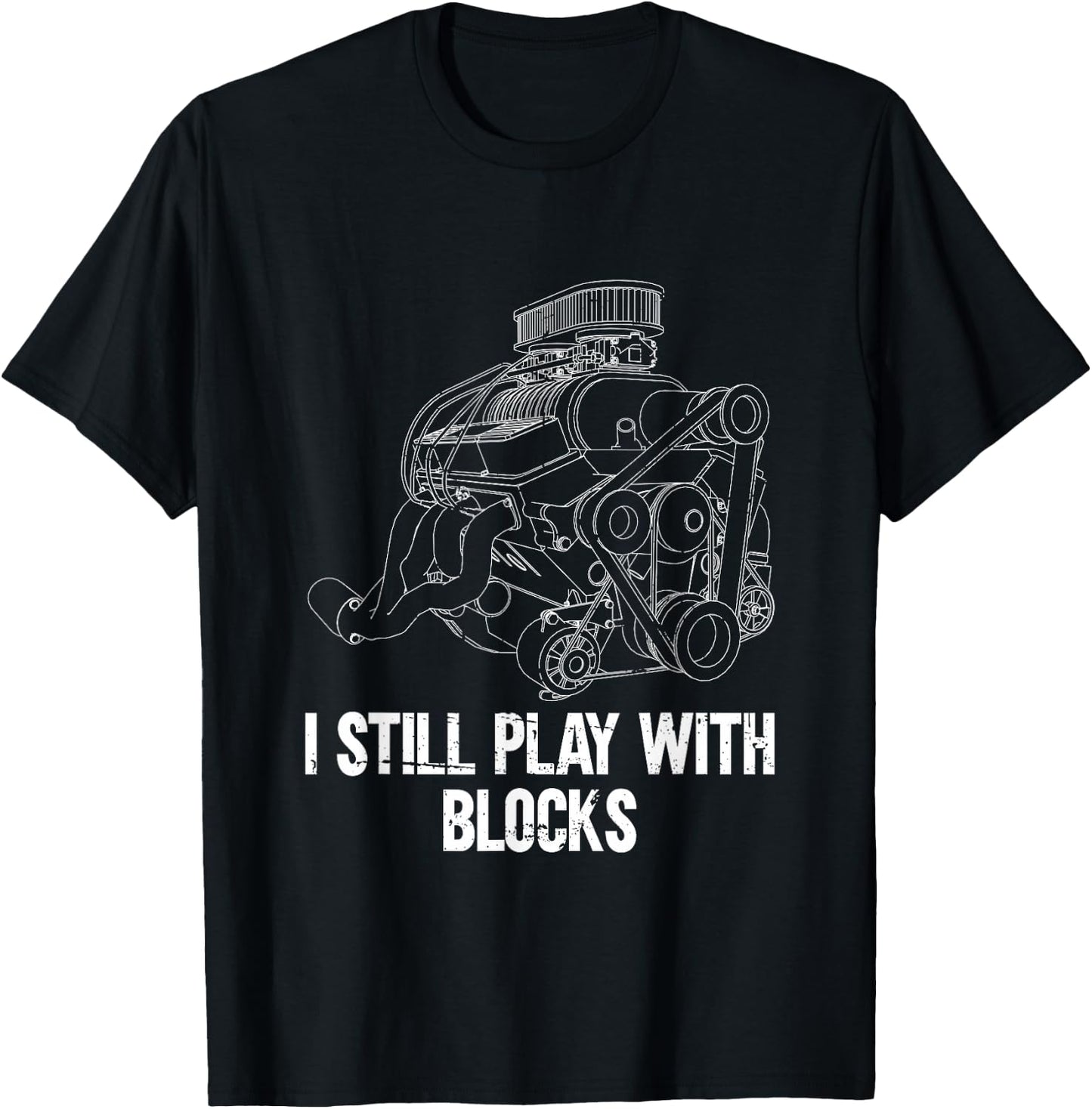 I Play With Blocks | Trucker T-Shirt - T-Shirt | Black