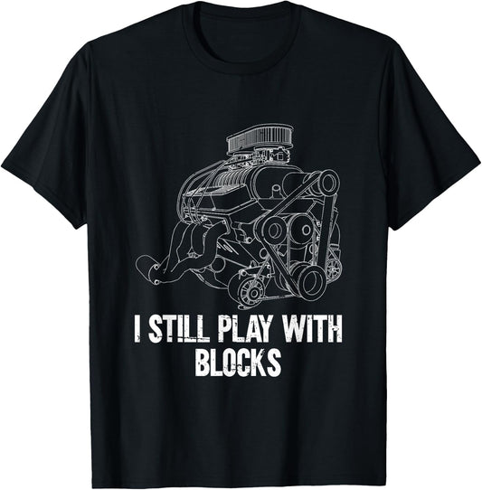 I Play With Blocks | Trucker T-Shirt - T-Shirt | Black