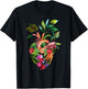 Watercolor Anatomical Heart With Vegetable Vegans Gardeners T-Shirt - T-Shirt | Black