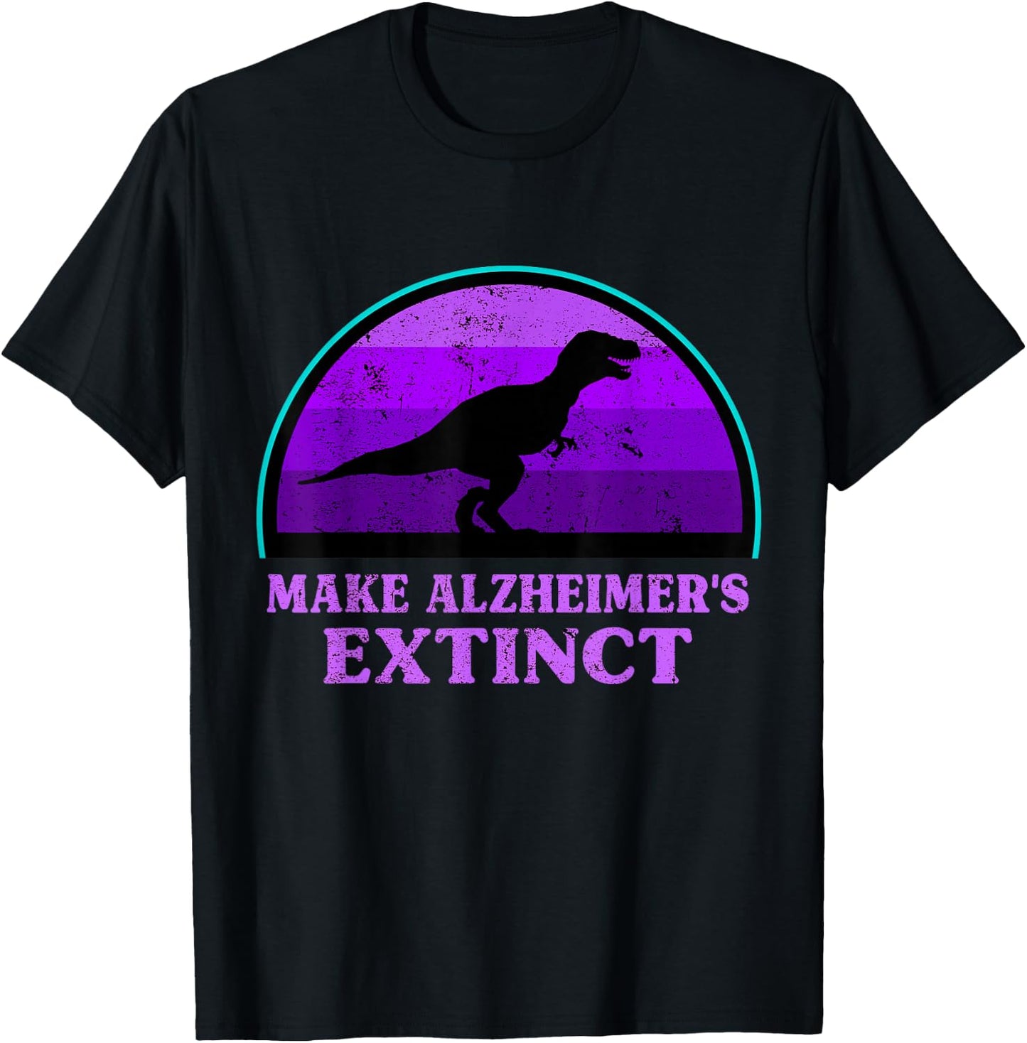 Trex Dinosaur Make Alzheimers Extinct Awareness Kids Toddler T-Shirt - T-Shirt | Black