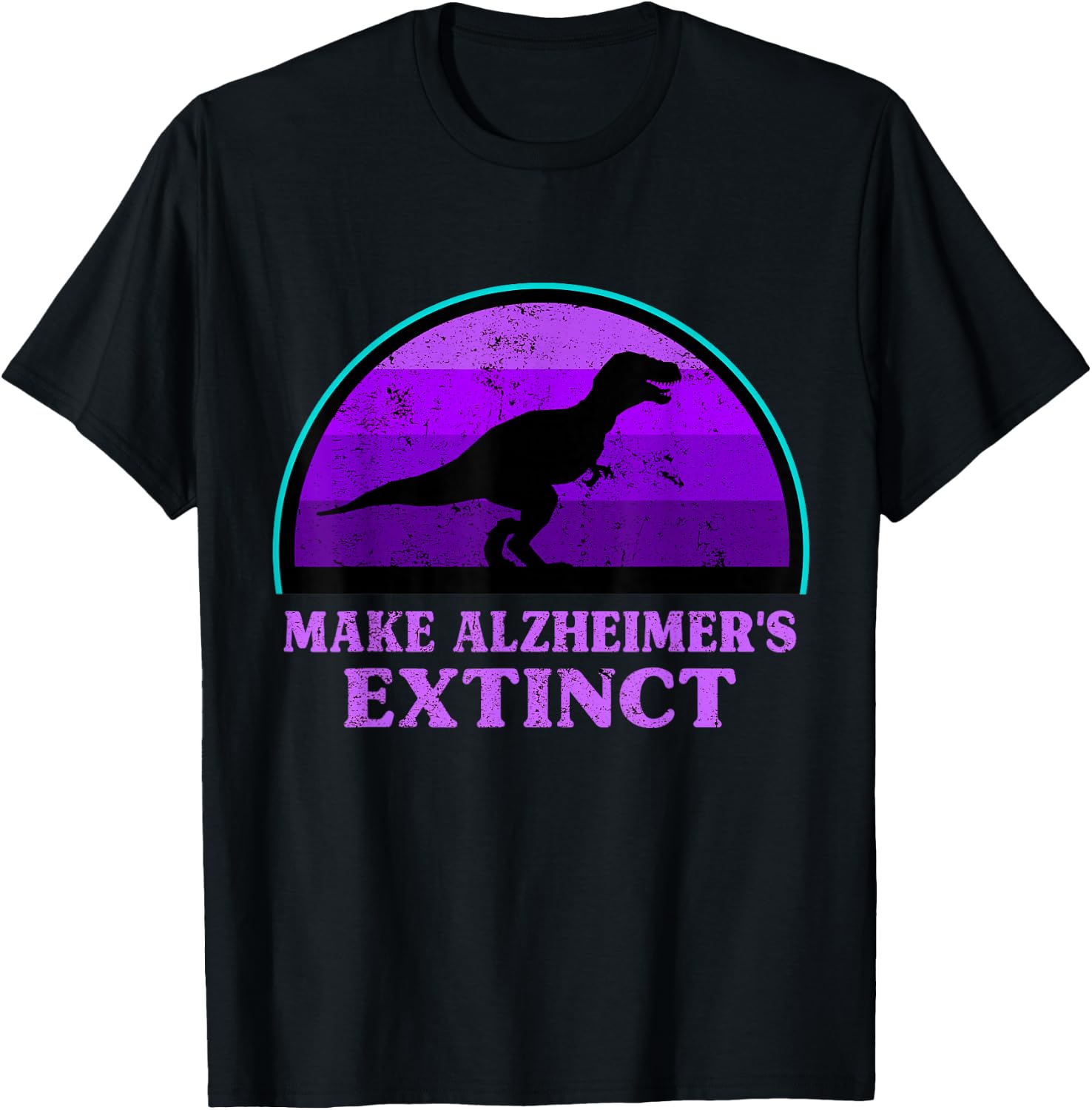 Trex Dinosaur Make Alzheimers Extinct Awareness Kids Toddler T-Shirt - T-Shirt | Black