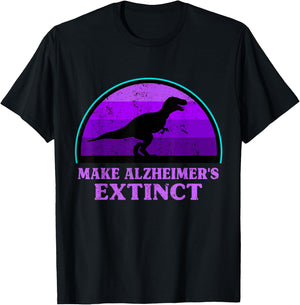 Trex Dinosaur Make Alzheimers Extinct Awareness Kids Toddler T-Shirt - T-Shirt | Black