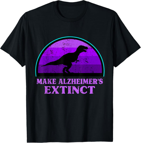 Trex Dinosaur Make Alzheimers Extinct Awareness Kids Toddler T-Shirt - T-Shirt | Black