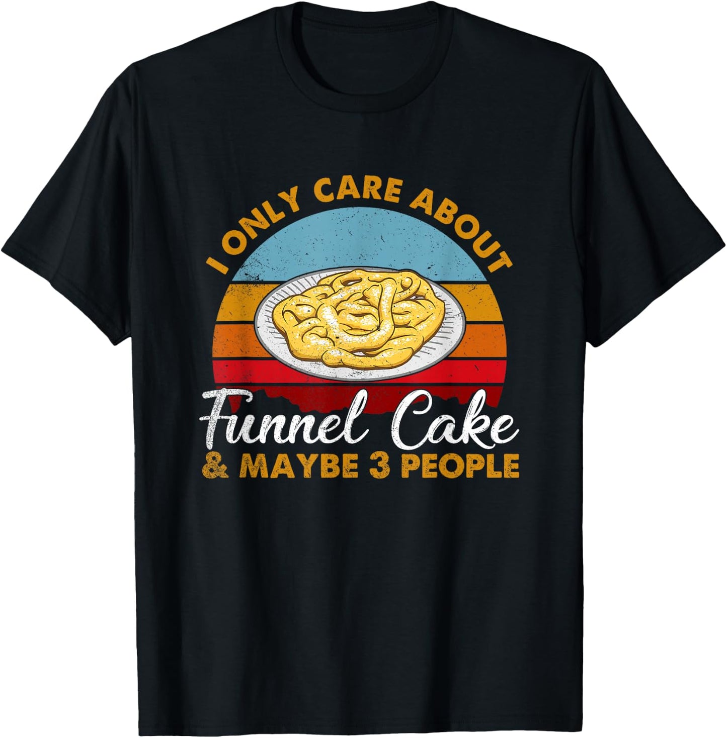 Retro Style Sunset Funnel Cake T-Shirt - T-Shirt | Black