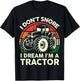 Farmer Dont Snore I Dream Im Tractor-Shirt Funny Farming Dad T-Shirt - T-Shirt | Black