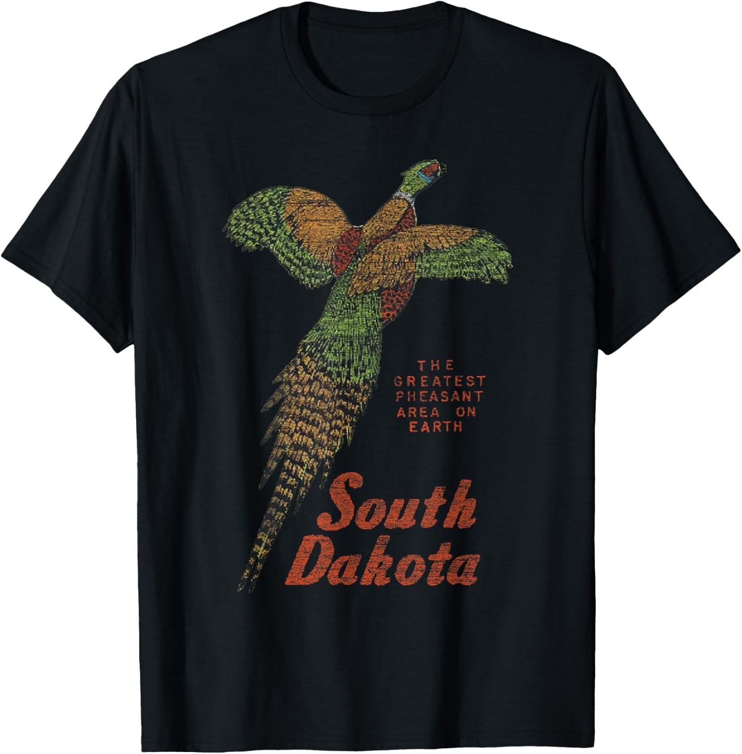 Vintage South Dakota Pheasant T-Shirt - T-Shirt | Black