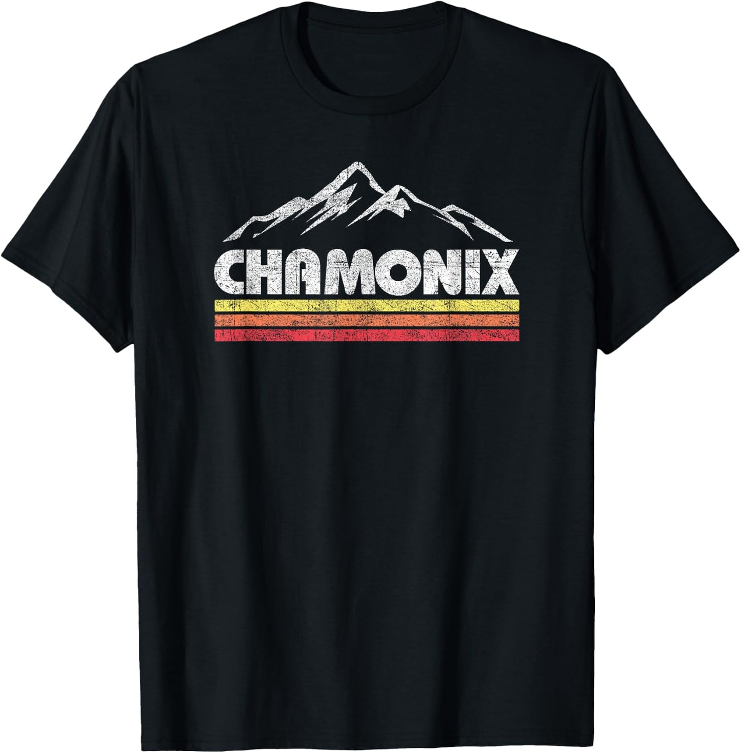 Vintage Chamonix Retro Mountain Souvenir T-Shirt - T-Shirt | Black