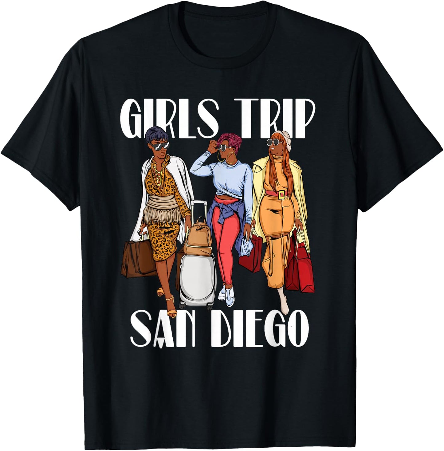 Girls Trip San Diego 2026 Black Women T-Shirt - T-Shirt | Black