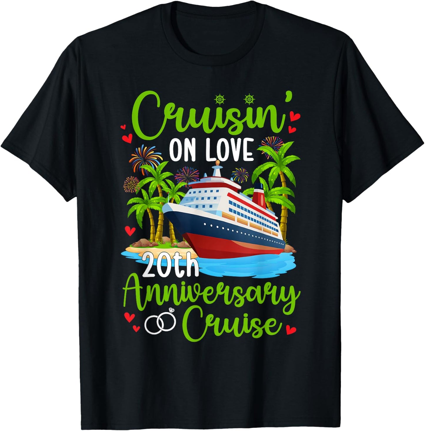 Cruisin' On Love 20th Anniversary Cruise Trip T-Shirt - T-Shirt | Black