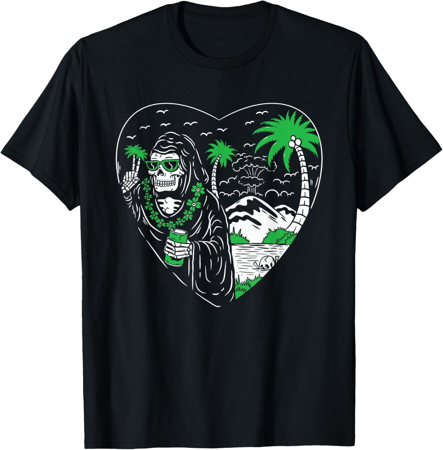 Grim Reaper American Traditional Tattoo Ink Old School Flash T-Shirt - T-Shirt | Black