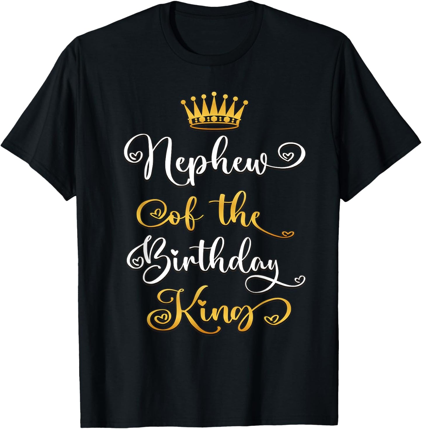 Nephew Of The Birthday King Boys Bday Party T-Shirt - T-Shirt | Black