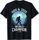 Bigfoot Hide And Seek World Champion Sasquatch Retro Vintage T-Shirt - T-Shirt | Black