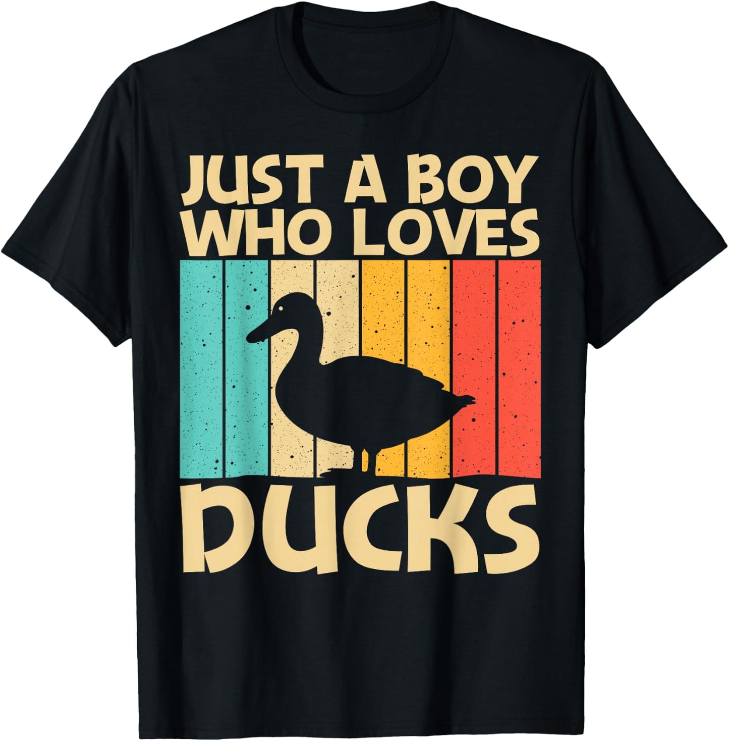 Funny Duck Design For Boys Kids Duck Farmer Hunting Lovers T-Shirt - T-Shirt | Black