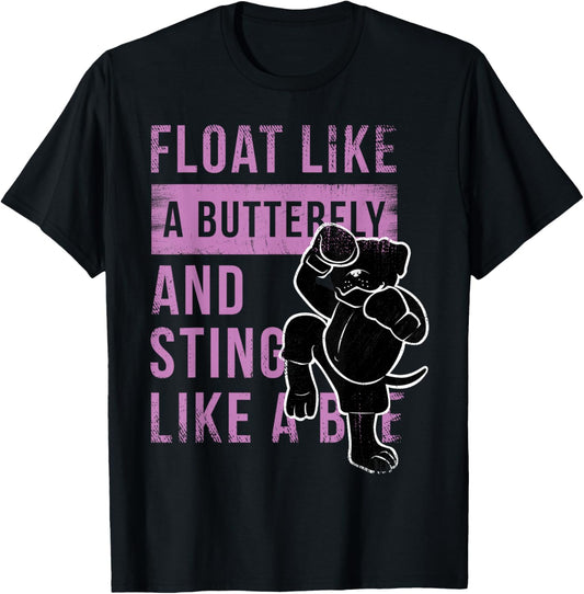 Float Like A Butterfly And Stitch Like A Bee Quote T-Shirt - T-Shirt | Black