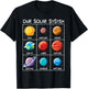 Our Solar Systems Planets Funny Outer-Space science Kids T-Shirt - T-Shirt | Black