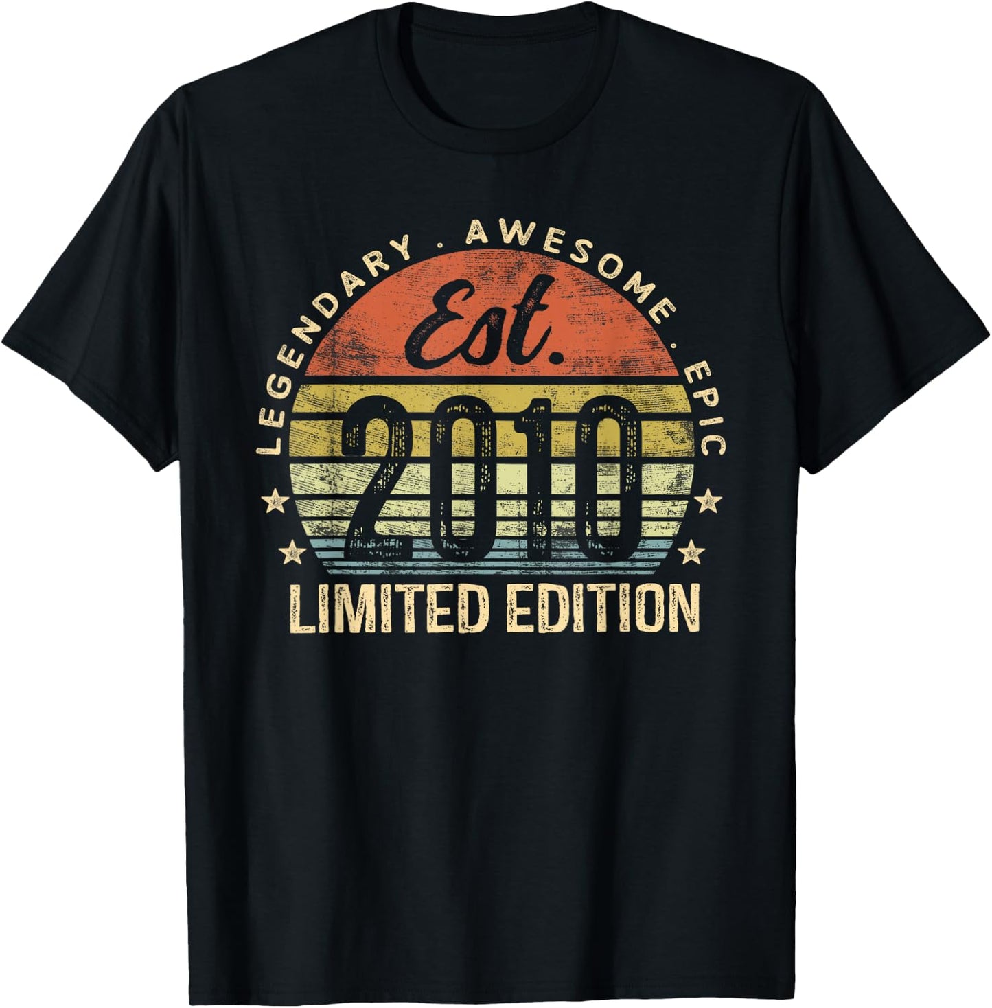 Est 2010 Limited Edition 15th Birthday Gifts 15 Year Old T-Shirt - T-Shirt | Black