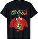 Kids This Little Dragon Is 9 Dragon 9th Birthday 9 Year Old Boy T-Shirt - T-Shirt | Black