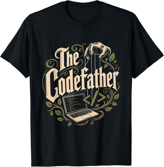 Computer Science THE CODEFATHER Funny Computer Scientist T-Shirt - T-Shirt | Black