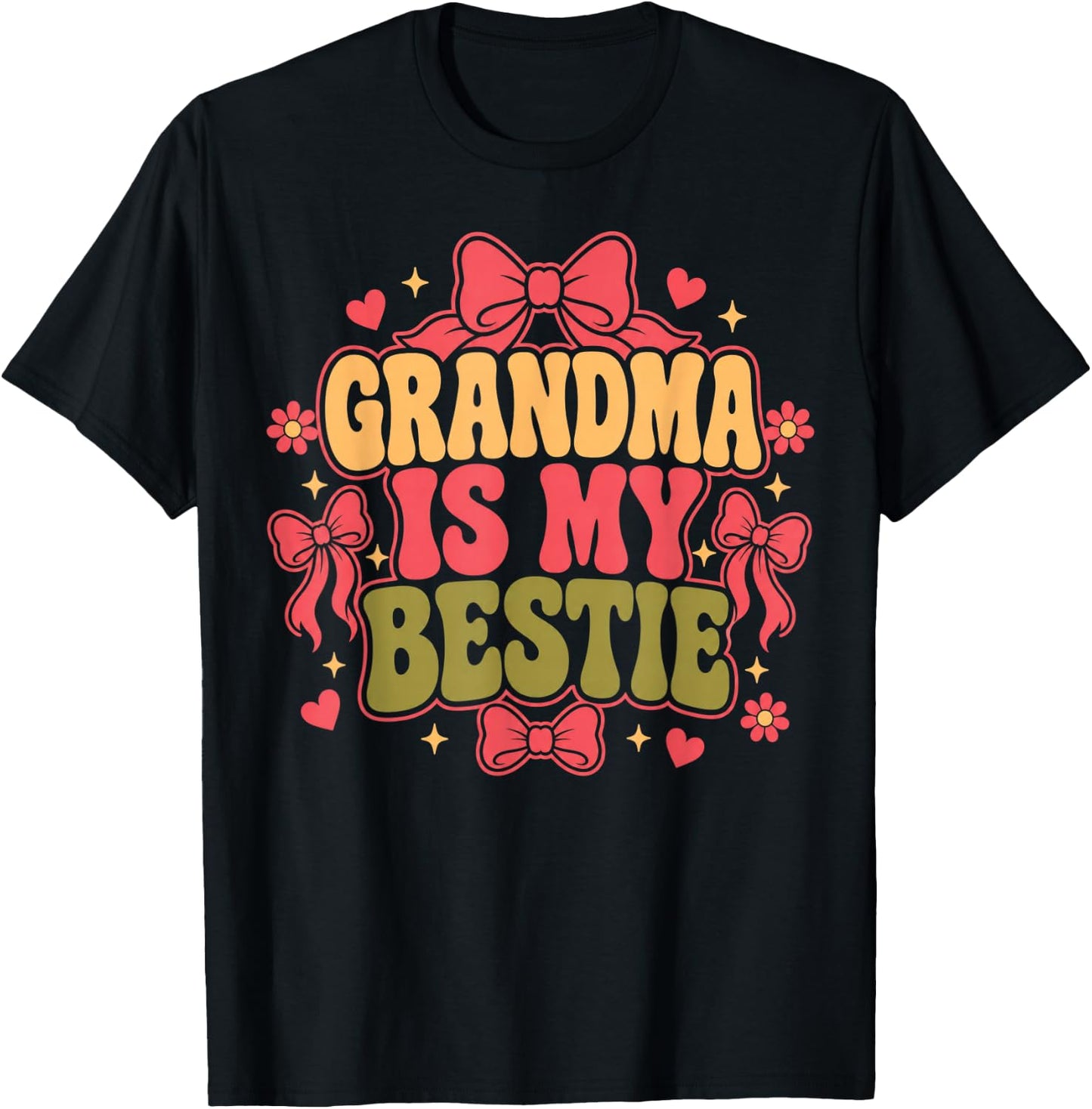 My Grandma is My Bestie Grandchild Matching Girls T-Shirt - T-Shirt | Black