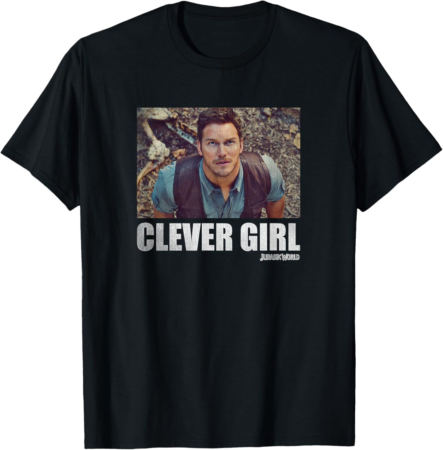 Jurassic World Owen Grady Looks Up Clever Girl T-Shirt - T-Shirt | Black