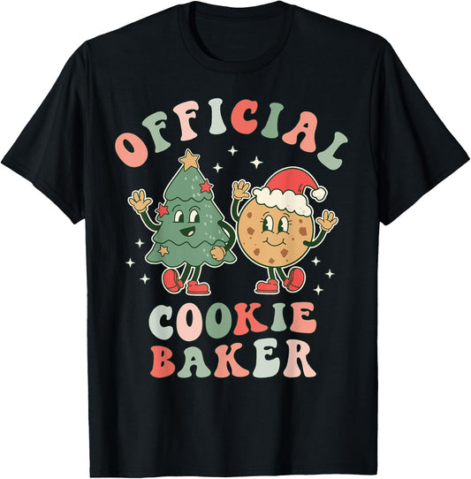 Official Cookie Baker | Christmas Cookie Taste Tester Taster T-Shirt - T-Shirt | Black