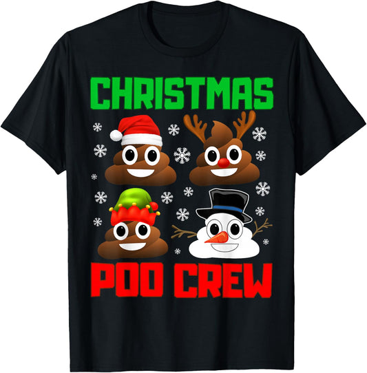 Christmas Poop Crew Funny Xmas Pajama T-Shirt - T-Shirt | Black
