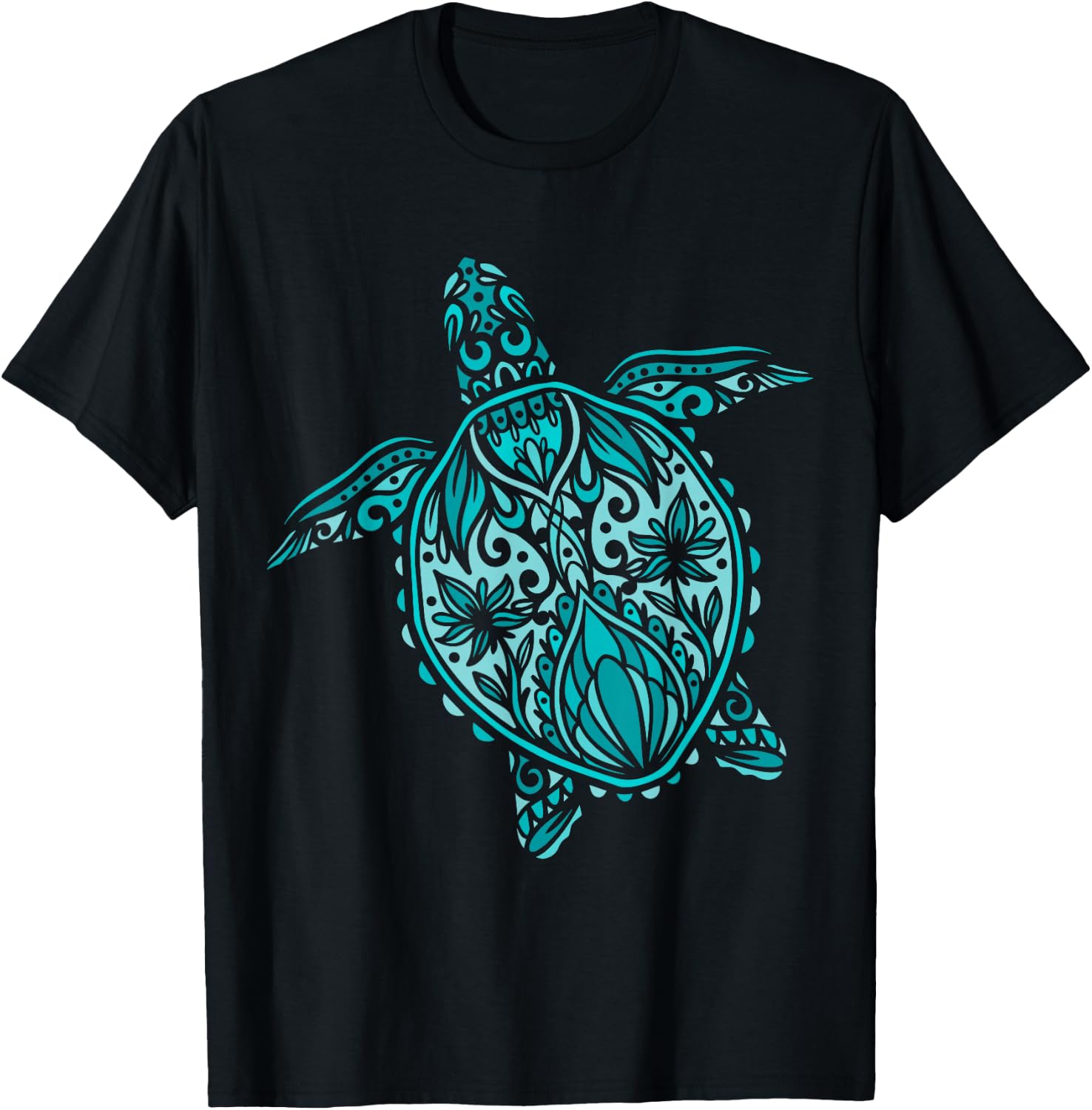 Mandala Design | Sea Turtle T-Shirt - T-Shirt | Black