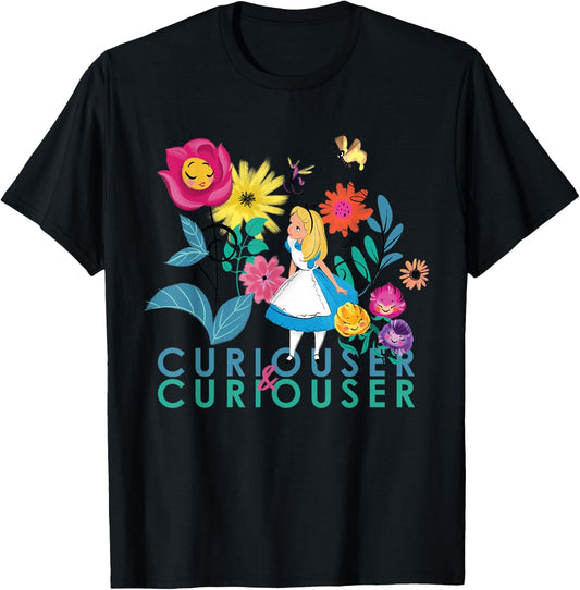 Disney Alice in Wonderland Curiouser & Curiouser Small T-Shirt - T-Shirt | Black