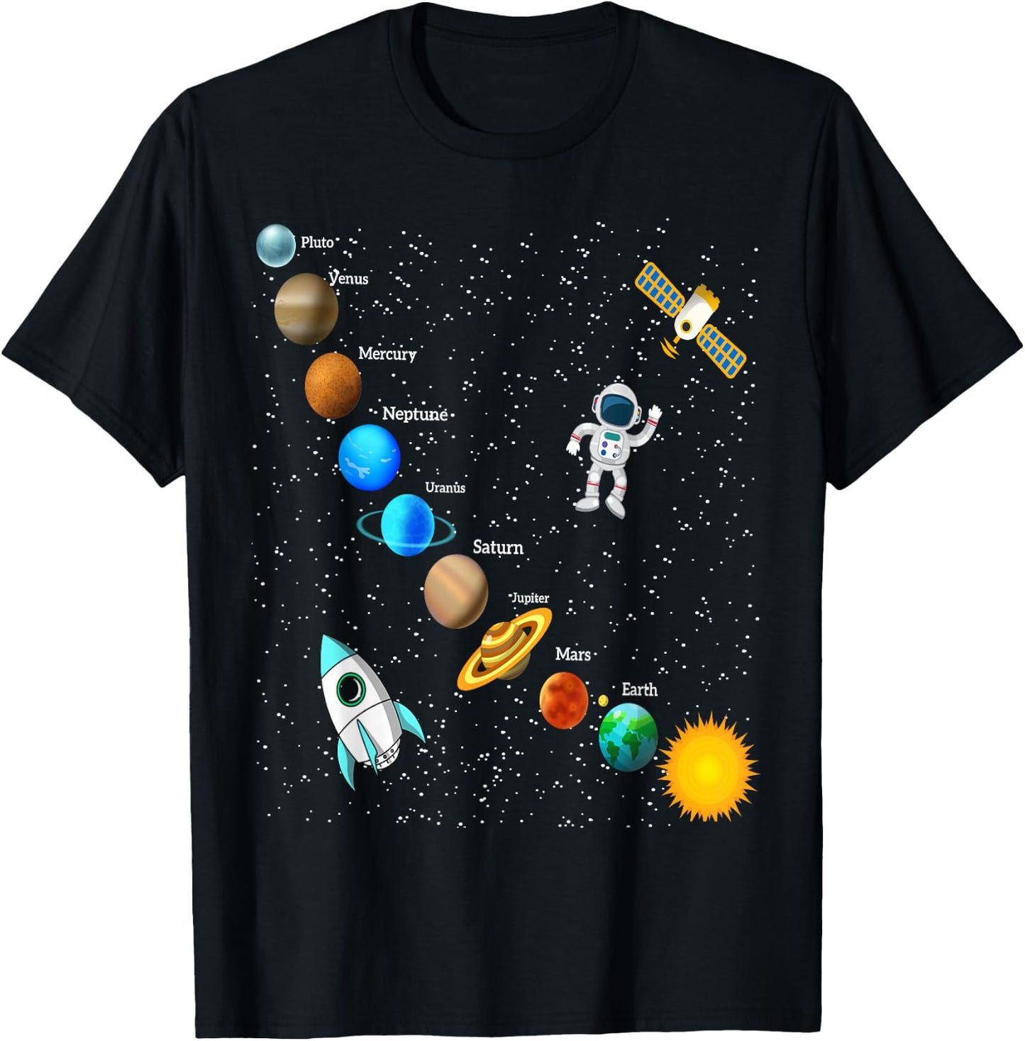 Cosmic Galaxy Astronaut Planet Outer Space Crew Kids & Adult T-Shirt - T-Shirt | Black