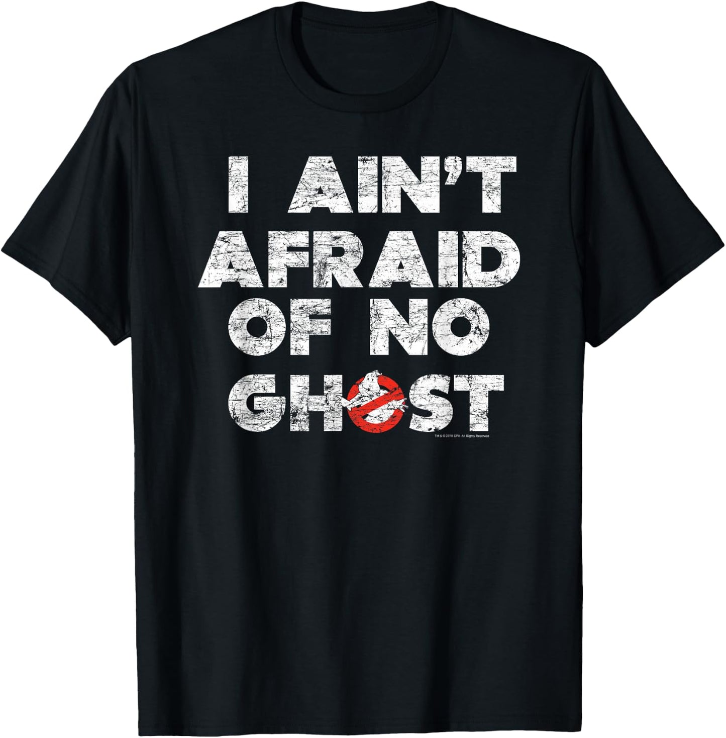 Ghostbusters I Ain't Afraid Distressed T-Shirt - T-Shirt | Black