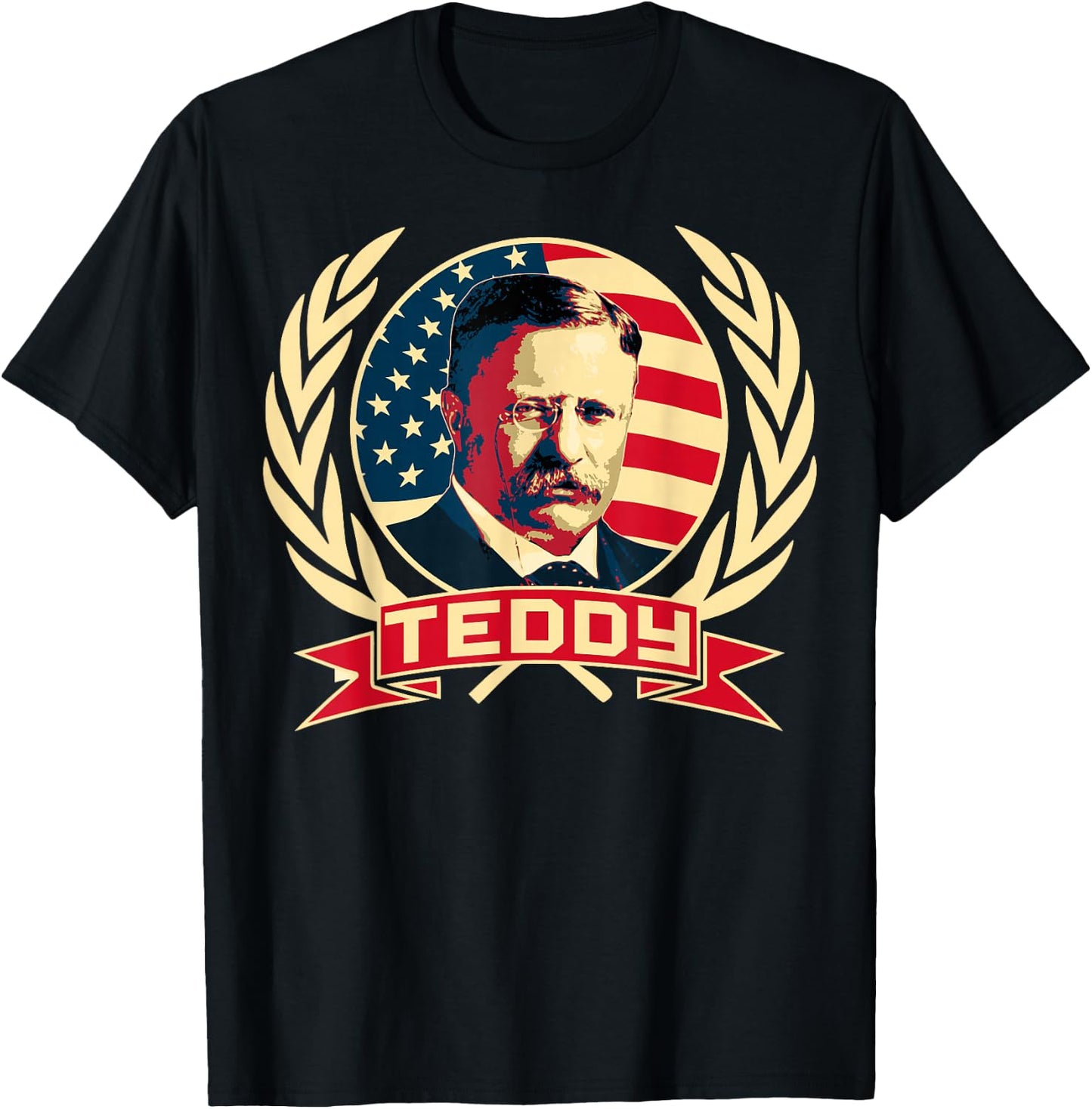 Theodore Roosevelt. President Teddy. American Stars. T-Shirt - T-Shirt | Black