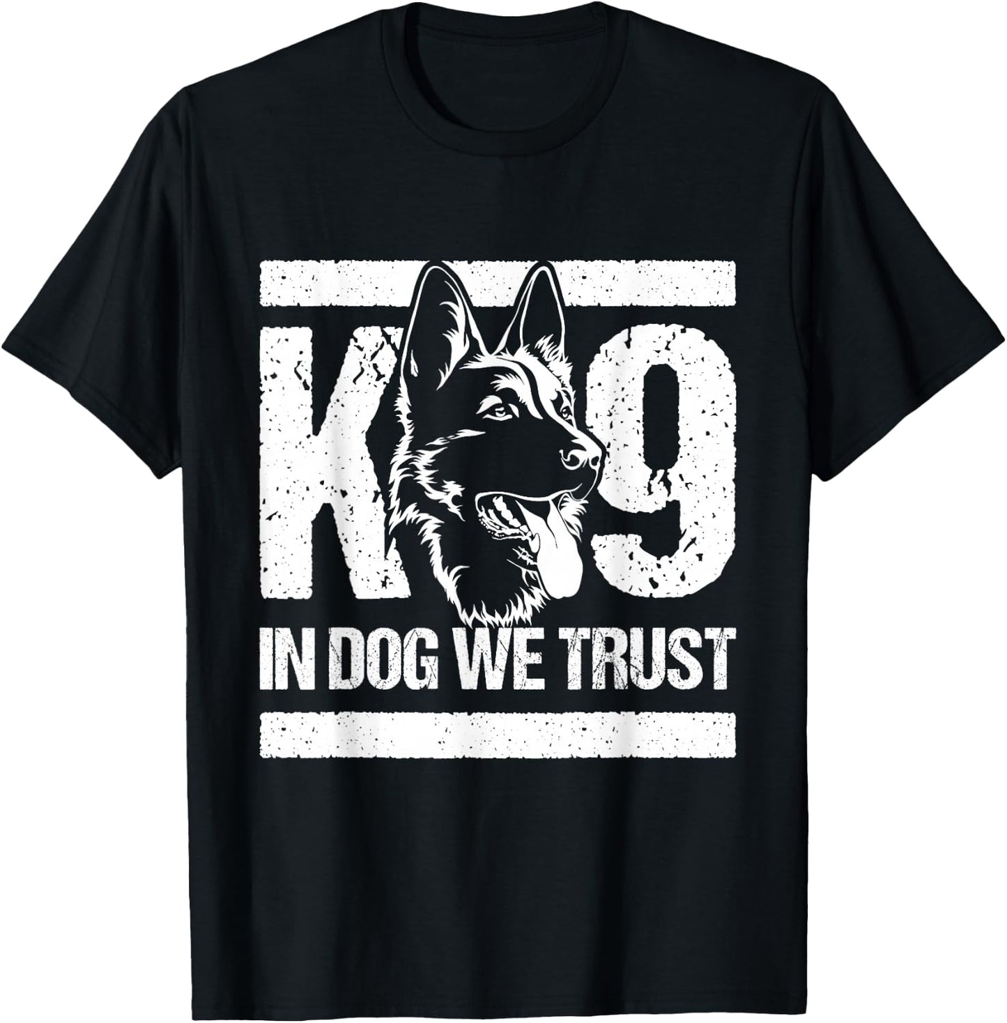 K-9 in Dogs We Trust - Blue Line K9 Dog Unit Police Officer T-Shirt - T-Shirt | Black