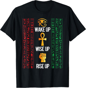 Scary Egyptian Black Egypt Hyerogliphs Ankh Eye of Horus T-Shirt - T-Shirt | Black